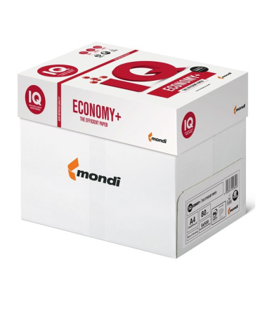 Mondi IQ Economy+  A4 paper, 80 GSM,  one Box of 5 Reams