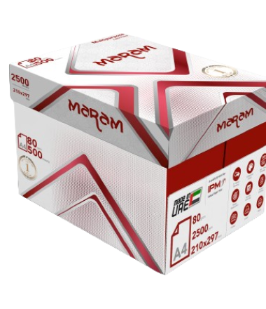 Maram A4 paper, 80 GSM, one Box of 5 Reams