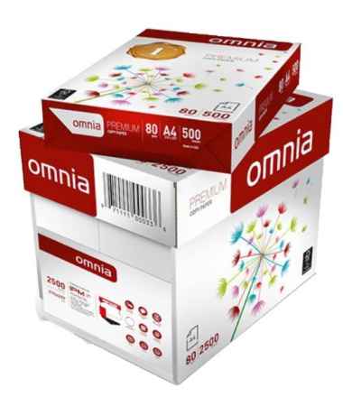 Omnia A4, Photocopy Paper 80 gsm, Box of 5 Reams,